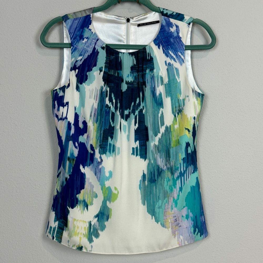 Elie Tahari Silk Watercolor Top XS